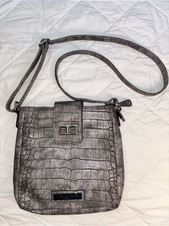 Nine West Handbags - Croc-Embossed Crossbody Bag in Gray